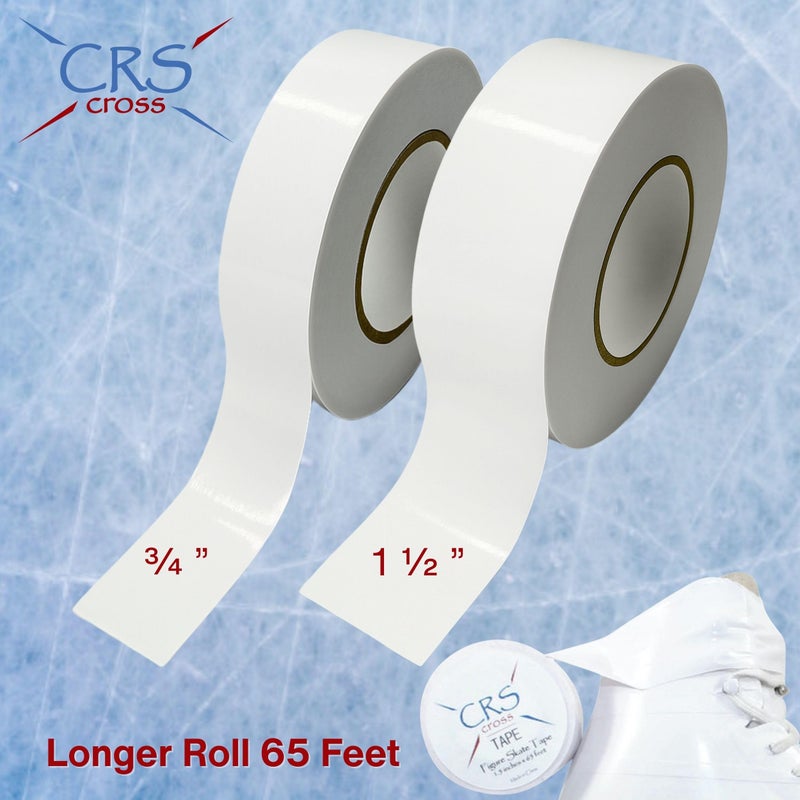 CRS Cross Figure Skate Tape. 3/4 Inch Wide White. Protection for Leather Figure Skates. White and Shiny Skate Boots - No Need for Polish. Tape Your Ice Skating Laces to Keep Them Tied Tight. - Image 3