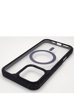 Generic IPhone 16 Pro Max MagSafe Case With Colored Sides - Clear / Black  - Image 1