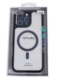 Generic IPhone 16 Pro Max MagSafe Case With Colored Sides - Clear / Black  - Image 3