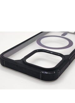 Generic IPhone 16 Pro Max MagSafe Case With Colored Sides - Clear / Black  - Image 2