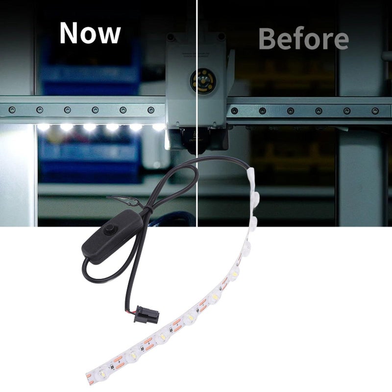 High Brightness White Ra95 LED Strip Light Kit 24V Flexible Easy Cut For A1 Mini 3D Printer ABS Material - Image 4