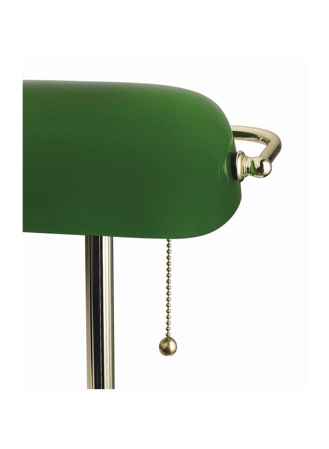 Catalina 13.5 Traditional Bankers Desk Lamp With Glass Shade Green - Image 2