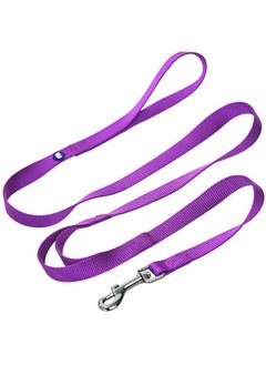 Blueberry Pet Blueberry Pet Essentials Double Handle Dog Leash for Traffic Control | 5ft. x 3/8" X-Small Dog Leash | Classic Dog Leash with Two Handles for Dogs That Pull | Nylon 2 Handle Dog Leash in Dark Orchid  - Image 1
