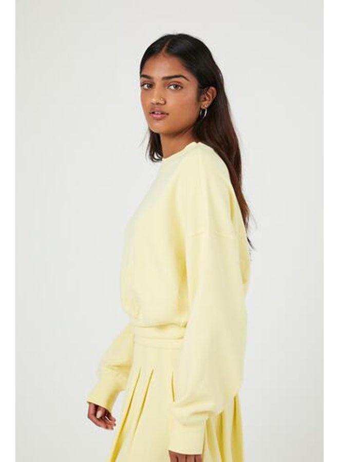 FOREVER 21 بلوفر فرنسي تيري بأكمام منسدلة  - Image 4