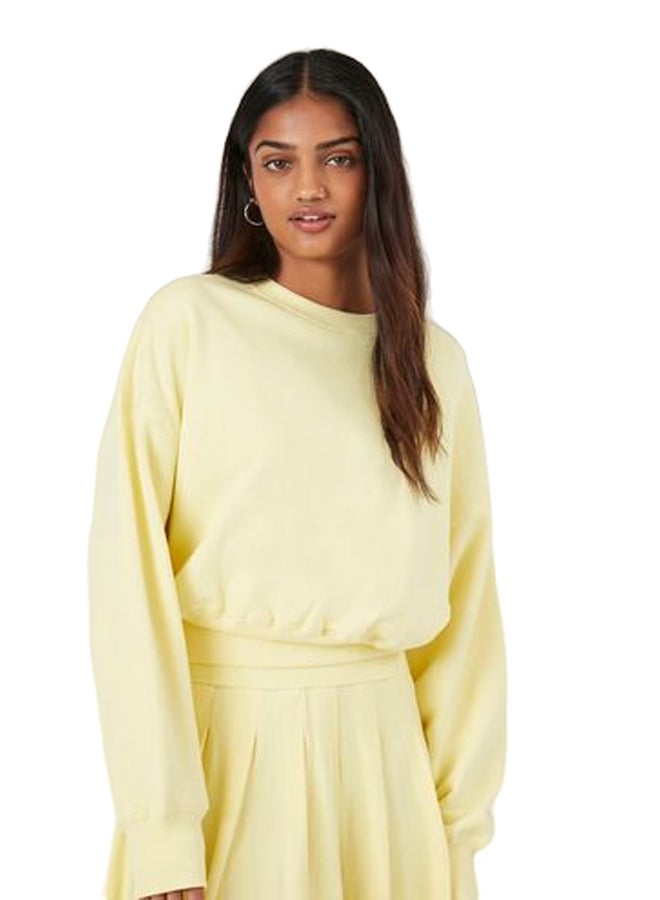 FOREVER 21 بلوفر فرنسي تيري بأكمام منسدلة  - Image 1
