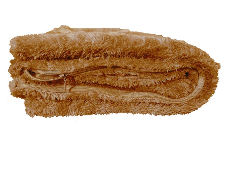 AUCOCU Extra Soft Body Pillow Cover, Sherpa/Microplush Material, 20x54 Inches, Zipper Closure (Caramel) - Image 2