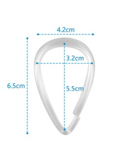 KASTWAVE Shower Curtain Rings 12 Pcs Drop Shaped Plastic Shower Curtain Hooks for Bathroom Clear  - Image 4