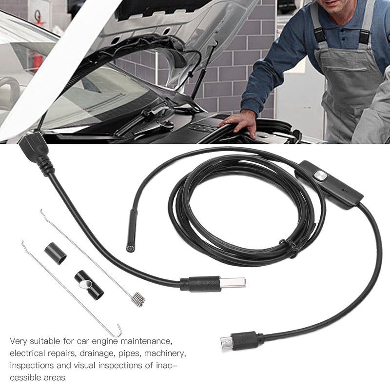 AN97 5.5 Endoscope HD Industrial Inspection Camera with 5.5 mm Lens and 6 Adjustable LEDs, ABS Plastic Maintenance Tool Compatible with Android and Systems, 1 Meter Cable (1.5M) - Image 3