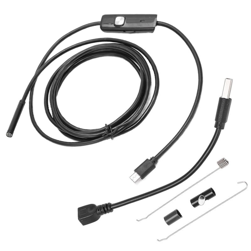 AN97 5.5 Endoscope HD Industrial Inspection Camera with 5.5 mm Lens and 6 Adjustable LEDs, ABS Plastic Maintenance Tool Compatible with Android and Systems, 1 Meter Cable (1.5M) - Image 1