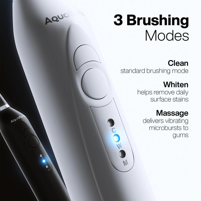 Aquasonic Duo - Dual Handle Ultra Whitening 40,000 VPM Wireless Charging Electric ToothBrushes - 3 Modes with Smart Timers - 10 Dupont Brush Heads & 2 Travel Cases Included - Image 4
