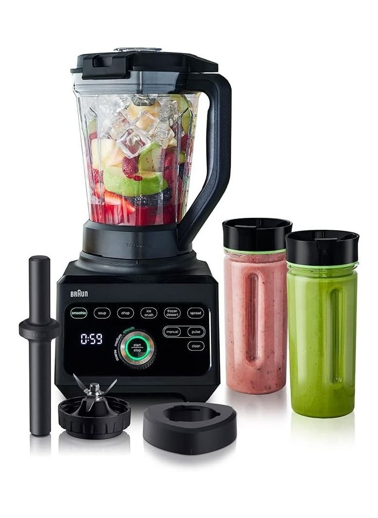 BRAUN - Braun Rambo Triforce Power Blender With 2 Smoothie-Go Bottles 1600W - Image 1