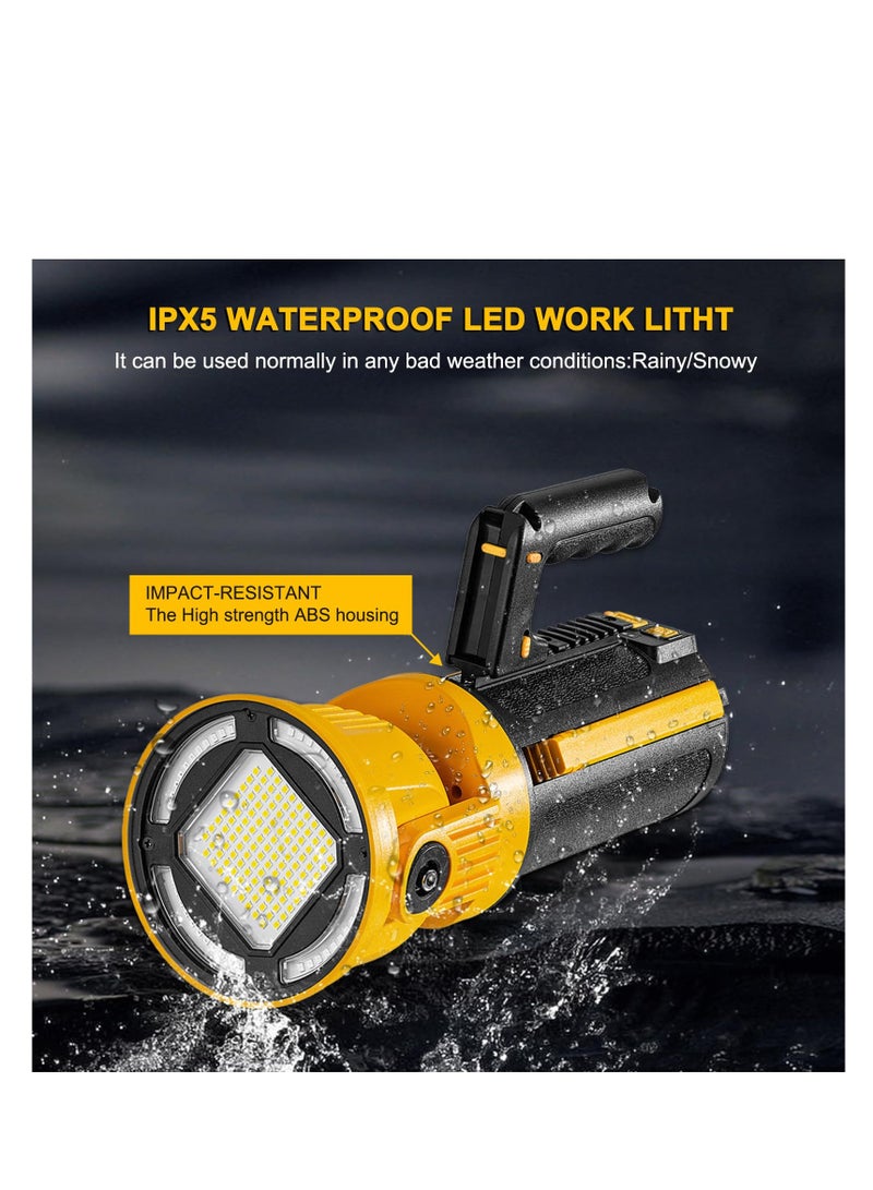ZLH HITY ضوء عمل قابل لإعادة الشحن، ضوء فيضانات LED فائق السطوع 10000 لومن مع مقبض قابل للفصل وحامل قابل للطي، IPX5 مصباح يدوي محمول مقاوم للماء لإصلاح السيارات في المرآب وحالات الطوارئ والتخييم - Image 4