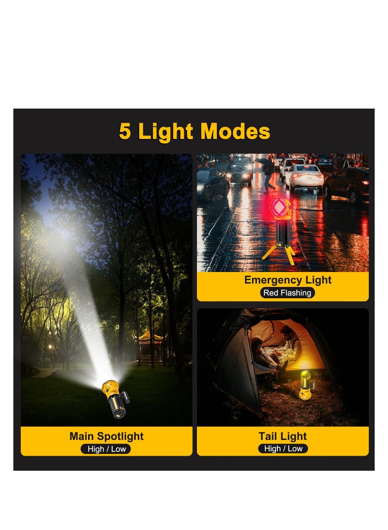 ZLH HITY ضوء عمل قابل لإعادة الشحن، ضوء فيضانات LED فائق السطوع 10000 لومن مع مقبض قابل للفصل وحامل قابل للطي، IPX5 مصباح يدوي محمول مقاوم للماء لإصلاح السيارات في المرآب وحالات الطوارئ والتخييم - Image 5