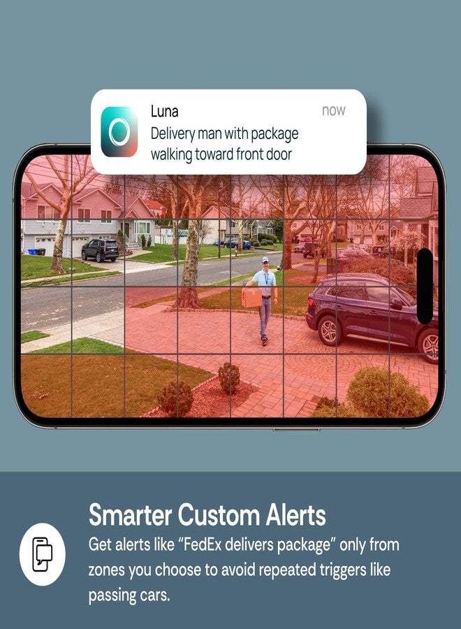 LUNA Home Luna 2K AI Cameras for Home Security Outdoor/Indoor, Wi-Fi 6 Compatible, Smart Motion Alerts, Color Night Vision, Spotlight, Magnetic Mount, Cloud & CVR Storage, 2-Way Audio (2-Pack, Black) - Image 5