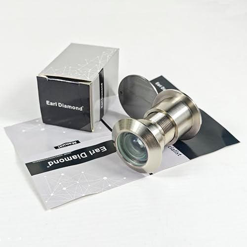 Earl Diamond - Peep Holes for Door, Solid Brass 220-Degree Door Viewer Peephole with Heavy Duty Rotating Privacy Cover for 1-21/32" to 2-1/8" Doors for Home Office Hotel, Satin Nickel - Image 5