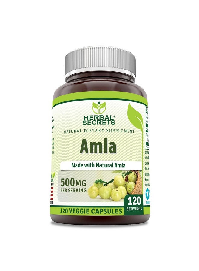 Herbal Secrets Amla Supplement | 500 Mg Per Serving | 120 Veggie Capsules | Made with Natural Amla | Supplement | Non-GMO | Gluten Free | Made in USA - Image 1