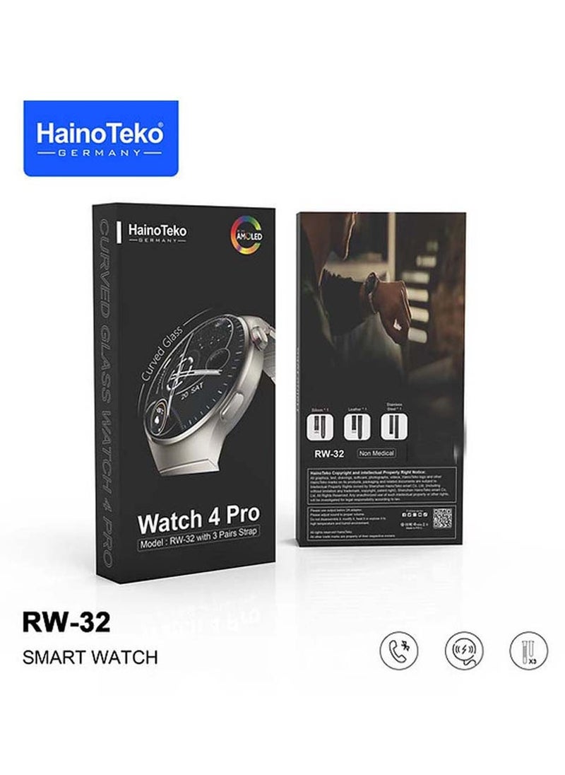 Haino Teko germany RW 32 watch 4 pro amoled round smart watch HD curved display with three set strap and wireless charger For mens and boys - pzsku/Z22794ACAAF2F620B3938Z/45/_/1727622798/80a1548c-493e-42c3-9f9e-0491f0143b67