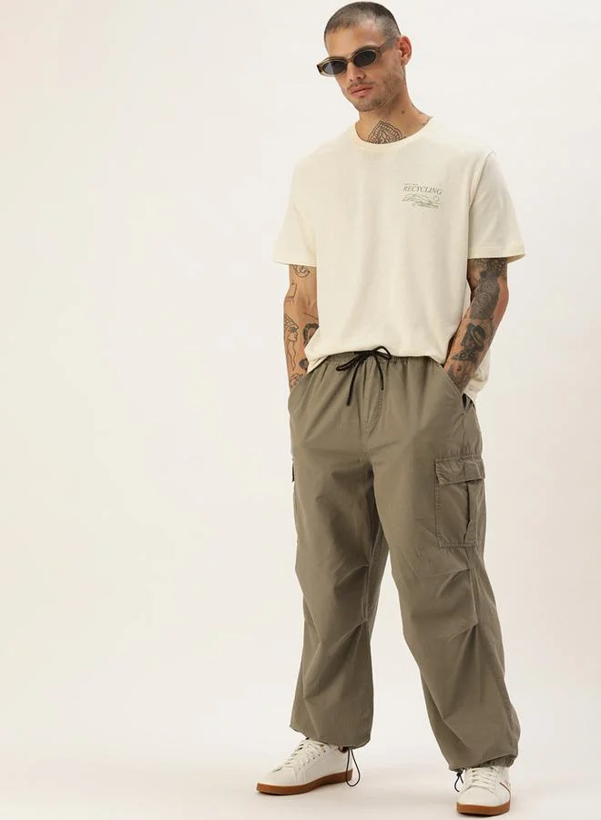 Styli Men Parachute Fit Cotton Cargo Trousers By Bene Kleed