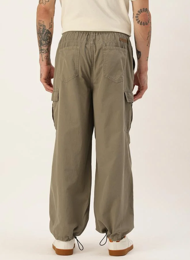 Styli Men Parachute Fit Cotton Cargo Trousers By Bene Kleed
