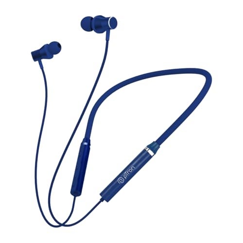 pTron Tangentbeat in Ear Bluetooth Wireless Headphones with Mic, Punchy Bass, 10mm Drivers, Clear Calls, Dual Pairing, Fast Charging, Magnetic Buds, Voice Assist & IPX4 Wireless Neckband (Dark Blue) - Image 1