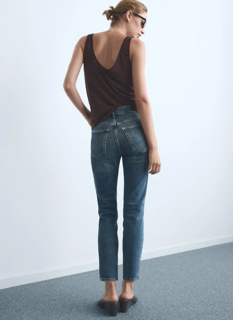 مانجو Claudia slim-fit cropped jeans