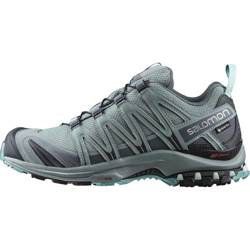Salomon Women’s XA PRO 3D Gore-Tex Waterproof Trail Running Shoes - Lead/Stormy Weather/Meadowbrook - 5 - Image 1