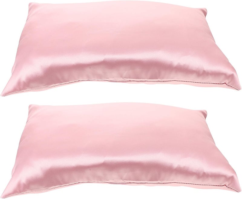 CHILDWEET Zippered Pillowcase 14"x19" Faux Silk Pillow Cover Satin Hair Care Travel Pillow for Soft Smooth Protective Sleep Pillowcase - Image 1