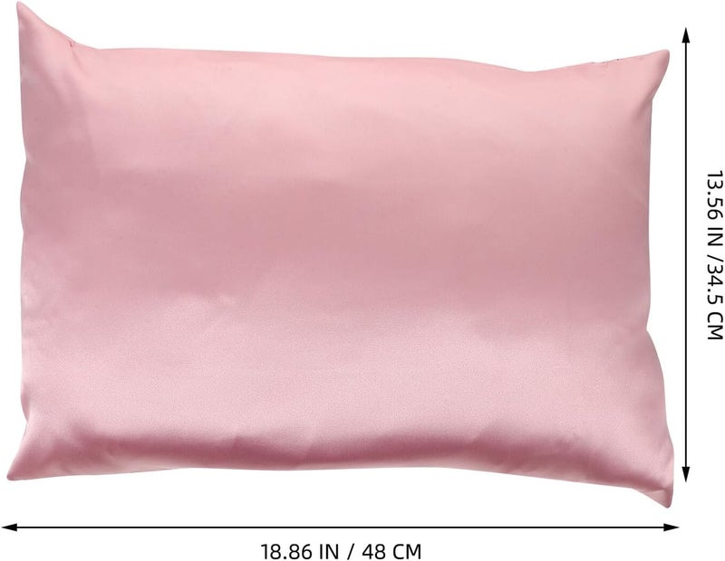 CHILDWEET Zippered Pillowcase 14"x19" Faux Silk Pillow Cover Satin Hair Care Travel Pillow for Soft Smooth Protective Sleep Pillowcase - Image 2