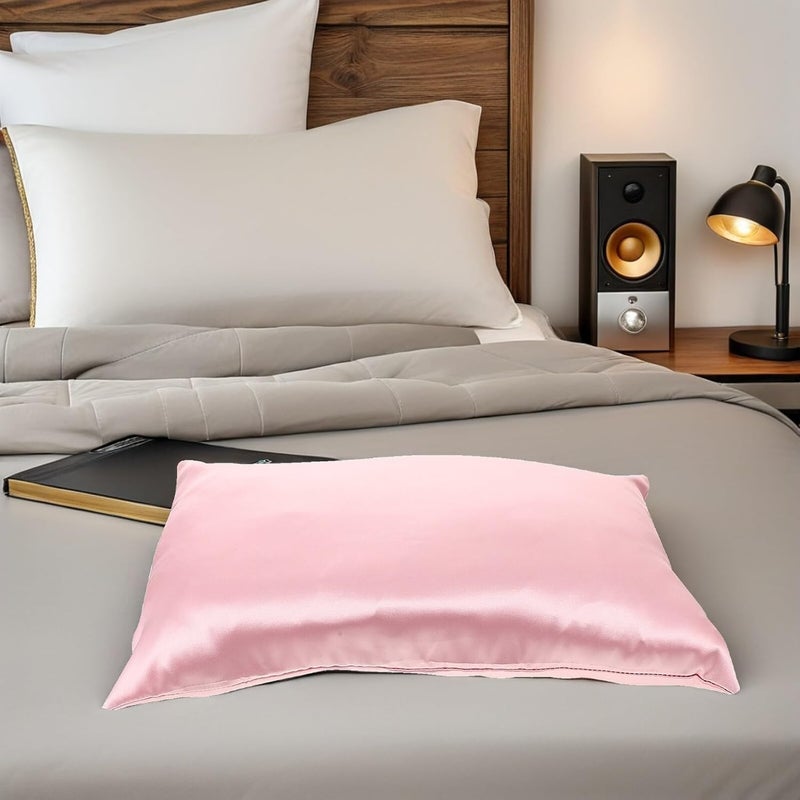 CHILDWEET Zippered Pillowcase 14"x19" Faux Silk Pillow Cover Satin Hair Care Travel Pillow for Soft Smooth Protective Sleep Pillowcase - Image 5