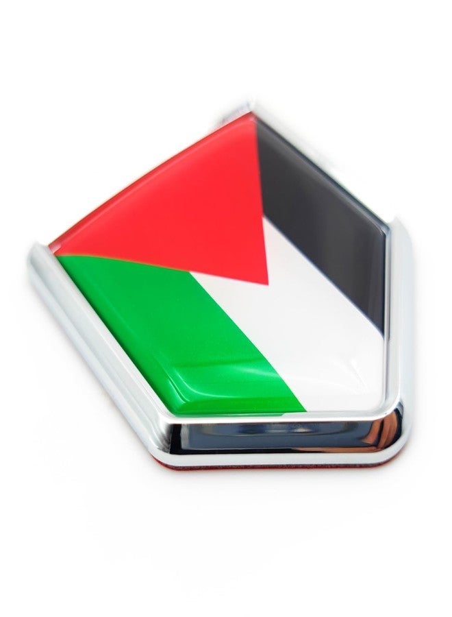 Overdecor Palestine Flag Decal Stickers Car Emblem Palestinian Car Accessories Decorations Chrome Shield Flag Sticker Decals for Cars Truck Vehicles, 2 Pack - Image 1