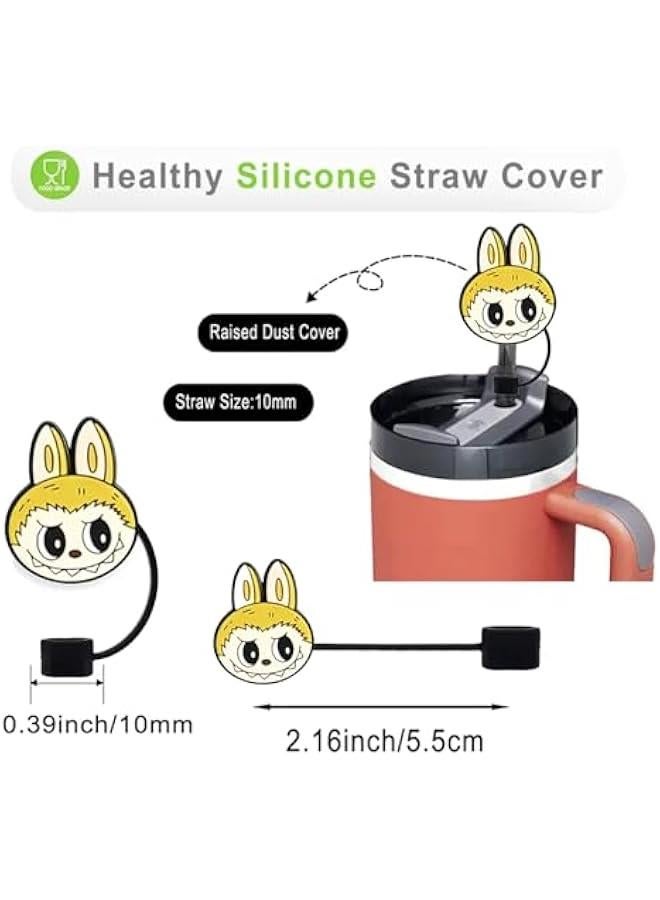 5Pcs Silicone Straw Cover for Stanley, Silicone Straw Topper for Stanley Cup 3040oz with Tumblers, 10mm 0.4in Lid Accessories for Stanley (Reusable)  - Image 2