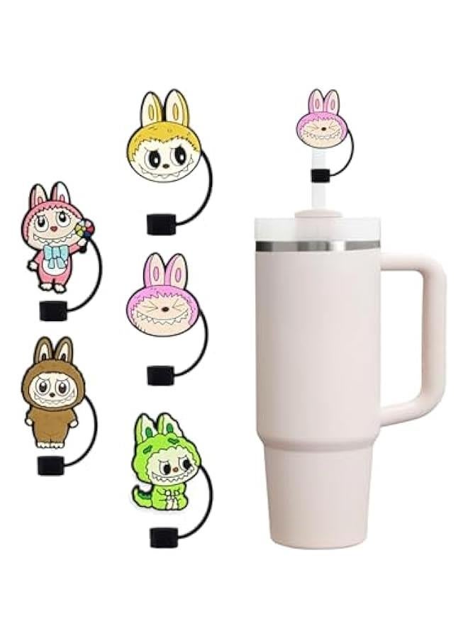 5Pcs Silicone Straw Cover for Stanley, Silicone Straw Topper for Stanley Cup 3040oz with Tumblers, 10mm 0.4in Lid Accessories for Stanley (Reusable)  - Image 1