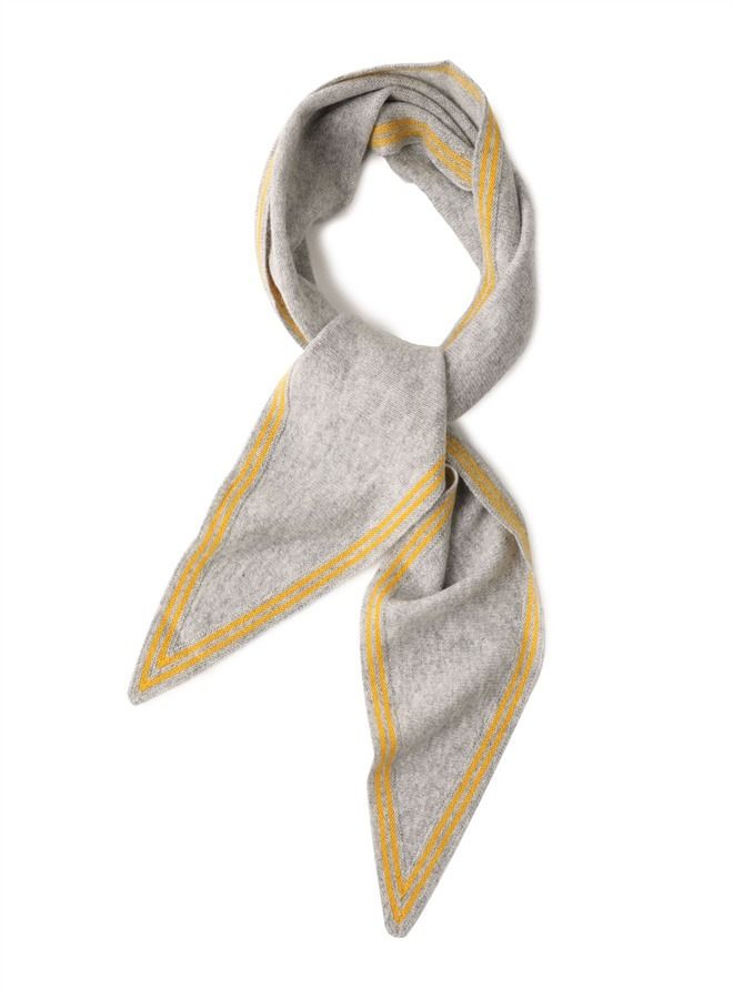 Loquat Korean Version Warm And Versatile Triangular Small Scarf Grey  - Image 2