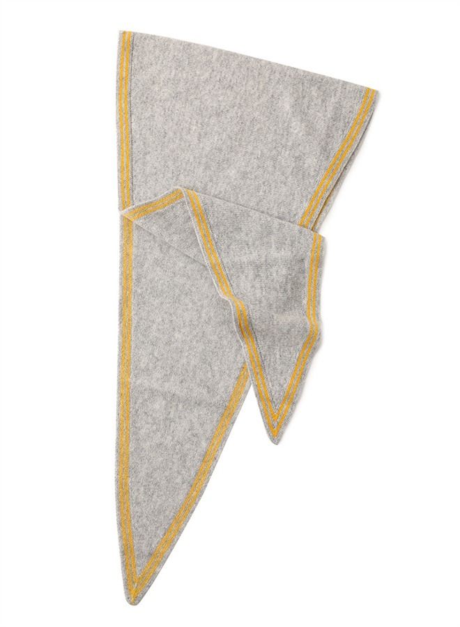 Loquat Korean Version Warm And Versatile Triangular Small Scarf Grey  - Image 3