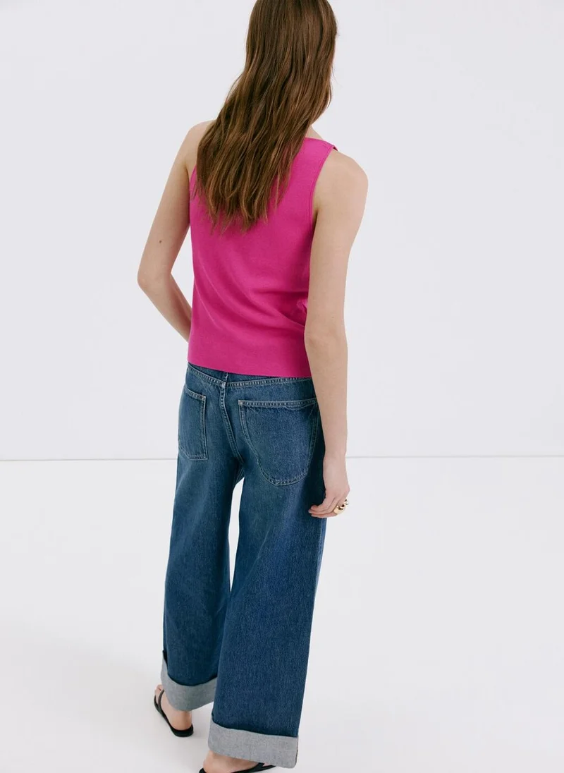 مانجو Fine Knit Boat Neck Top