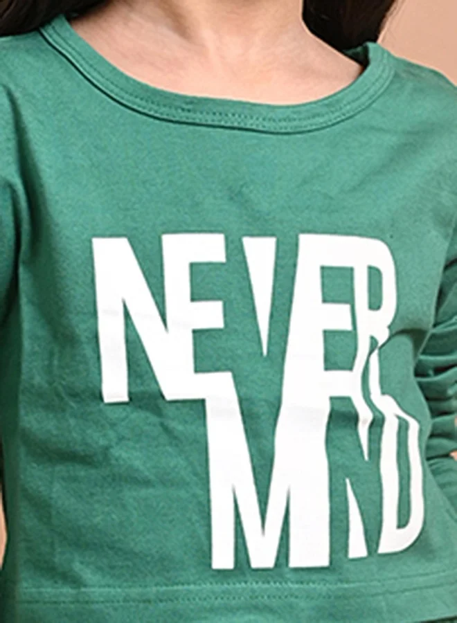 LILPICKS Never Mind Printed Crop Top with Jogger Set