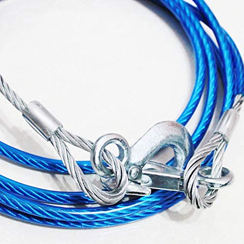 Delzon 12mm Car Tow Cable 4 Miter Long, 7 Ton Capacity Towing Super Strong Emergency Heavy Duty Forged Hooks with Self Locking Hook (Blue) - Image 5