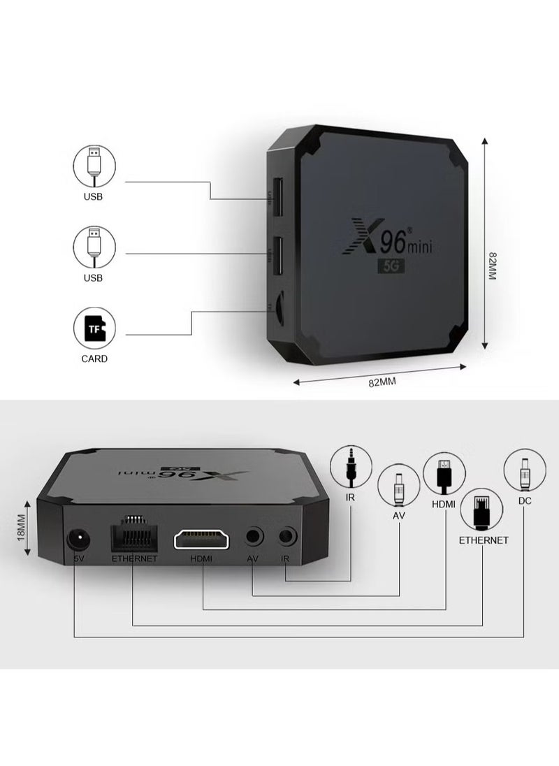 X96 - X96 Mini 5G Android TV Box | 2GB RAM + 16GB ROM | Android 9.0 | Amlogic S905W4 Quad-Core | Dual WiFi 2.4G/5G | 4K Media Player | H.265 10bit | USB 2.0 | Smart TV Box for Seamless Streaming & Entertainment - Image 1