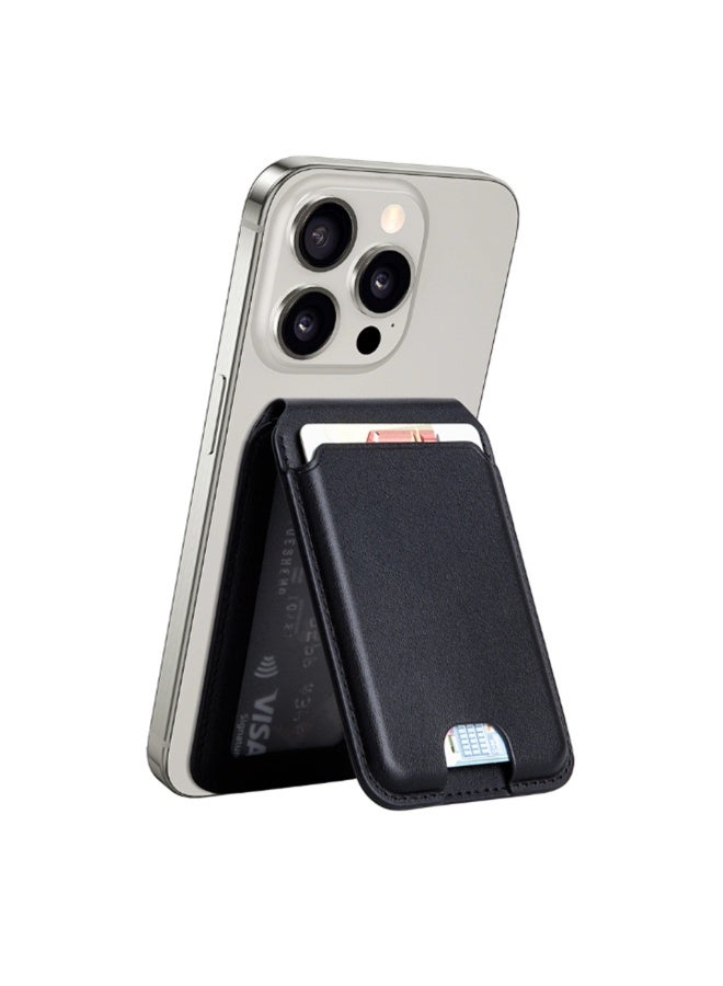 دبليو اي دبليو يو محفظة WiWU MW-003P Mag Wallet Pro مغناطيسية لون أسود متوافقة مع MagSafe نحيفة مع حامل هاتف - Image 5