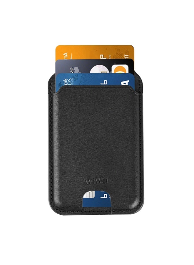 دبليو اي دبليو يو محفظة WiWU MW-003P Mag Wallet Pro مغناطيسية لون أسود متوافقة مع MagSafe نحيفة مع حامل هاتف - Image 4