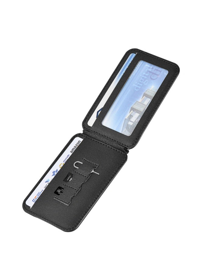 دبليو اي دبليو يو محفظة WiWU MW-003P Mag Wallet Pro مغناطيسية لون أسود متوافقة مع MagSafe نحيفة مع حامل هاتف - Image 3