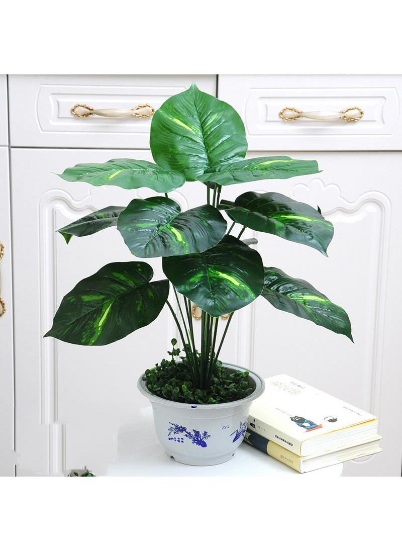 Generic 12 Forked Branches Simulated Plant Bonsai With Plastic Flower Pots Indoor Living Room Decoration Simulated Green Plants Potted Plants Artificial Flower Decorations Bonsai  - Image 1