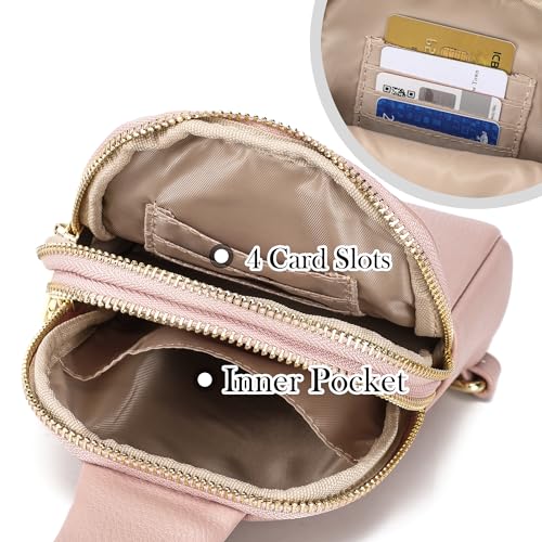 AOCINA Travel Small Sling Bag for Women Anti Theft Crossbody Bags Purses Cross Body Fanny Pack Over the Shoulder Bag(0-Pink) - Image 3
