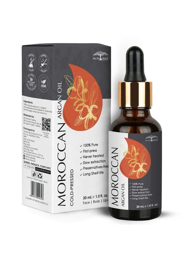All Naturals Argan Oil Cold Pressed (Imported From Morocco) Pure & Undiluted Carrier Oil For Hairfall Hairloss & Sensitive Skin & Face Massage 30Ml  - Image 1
