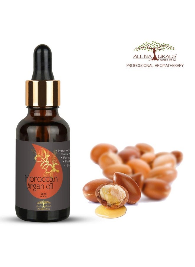 All Naturals Argan Oil Cold Pressed (Imported From Morocco) Pure & Undiluted Carrier Oil For Hairfall Hairloss & Sensitive Skin & Face Massage 30Ml  - Image 3