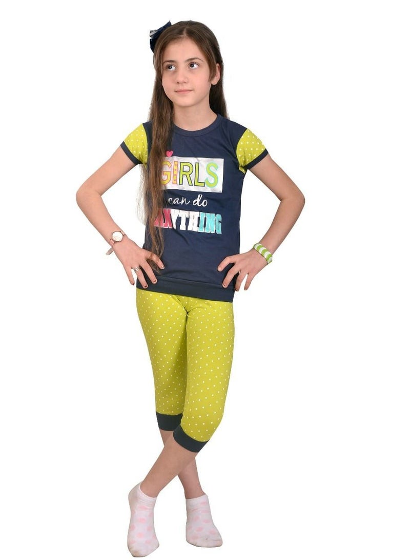 lecoo Girls' cotton summer children's thong pajamas - suitable for going out, clubs and home - sizes from 4 to 10 years  - Image 2