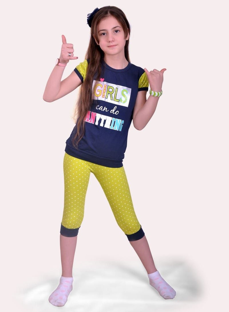 lecoo Girls' cotton summer children's thong pajamas - suitable for going out, clubs and home - sizes from 4 to 10 years  - Image 3