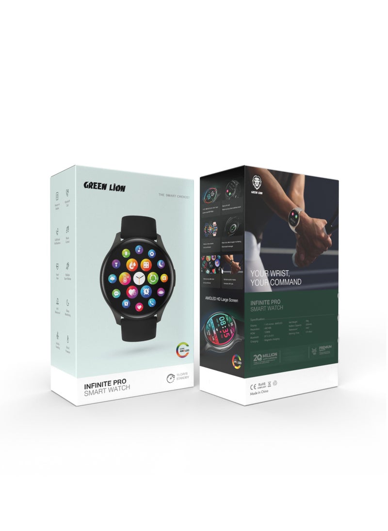 GREEN LION Infinite Pro Smart Watch with  Always-on Display and Multiple Sport Mode /  Bluetooth Call / Notifications / Music Control / Sleep Monitoring / Heart Rate Monitor - Black  - Image 3