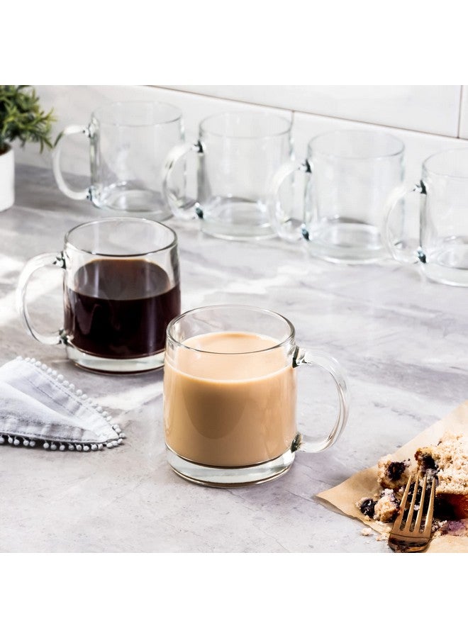 Le'raze 6-Pack Glass Coffee Infusion Mugs with Handle, Clear Tea cups Mugs, Espresso Cups Perfect for Cappuccino, Latte, Tea, Cafe Warm Beverage, Dishwasher & Microwave Safe.  - Image 5