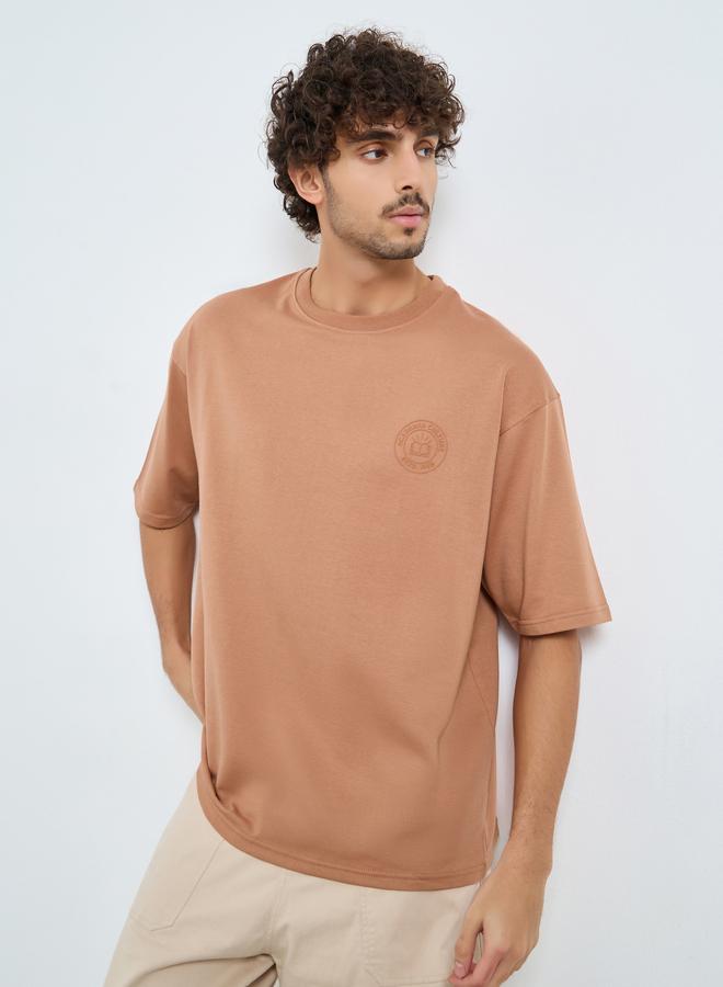 Styli Men Coffee Brown Graphic Print Oversized T-Shirt - Image 1